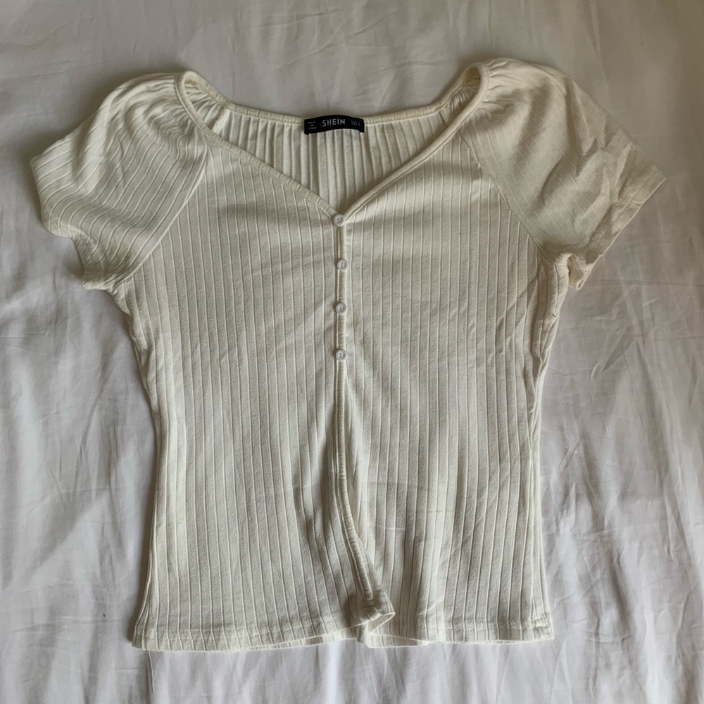 cream button up top